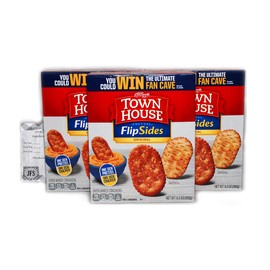 Pretzel Flipsides Original Townhouse Crackers - One Side Pretzel, One Side Cracker - 3 Packs of 9.2 Oz Boxes Bundled with a JFS Recipe Card