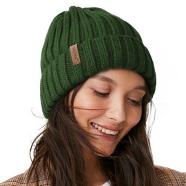 FURTALK Knitted Hat Made of Breathable and Lightweight Polyacrylonitrile, Women’s Winter Hat - Pine Green