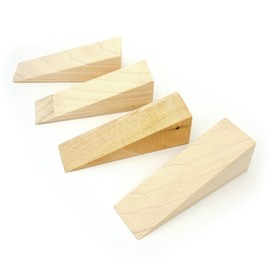 Generic Wood Door Stops - 4 Pack - Poplar Hardwood, Made in The USA, wedge4