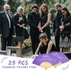 25 Pack Funeral Favors for Guests Handheld Paper Fans, Purple
