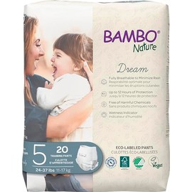 Bambo Nature Hypoallergenic Training Pants, Eco-Labeled Training Pants, Totally Chlorine-Free, Skin Friendly - Size 5 (40 Count)
