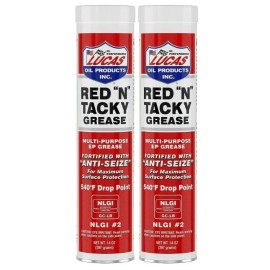 Lucas 2 PACK Lucas Oil 10005-30 Red N Tacky Multi-Purpose Grease 14 oz. Cartridges