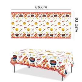 3 Pcs BBQ Tablecloths, Disposable Decorative Tablecloths, Burger Party Tablecloths Party Supplies for Outdoor Parties