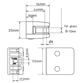 Glass Clamp,316 Stainless Steel 5/16", 3/8", 1/2" Adjustable Railing Glass Clamps Brushed Finish for Stairs, Shelves