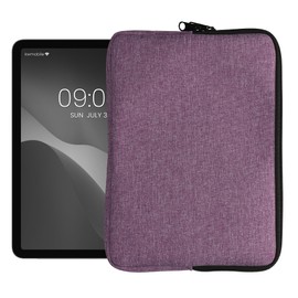 kwmobile Universal Fabric Tablet Sleeve - Soft Fabric with Zippered Closure - Full Practical Protection for Your Tablet - Lavender