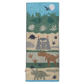 Marushin 4985014500 Jurassic World Cute Dinosaur Face Towel, Applique Embroidery, Antibacterial and Odor Resistant Treatment