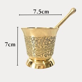 Brass Floral Spice Grander Herb Chai Curry Soap Handmade Cooking Mortar Spice Mortar