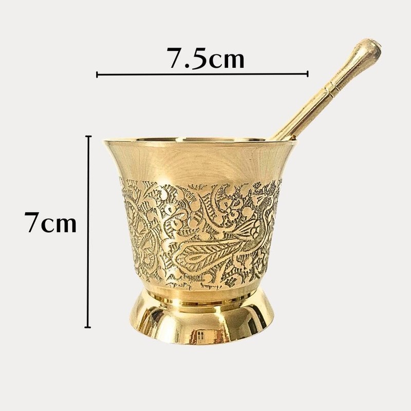 Brass Floral Spice Grander Herb Chai Curry Soap Handmade Cooking