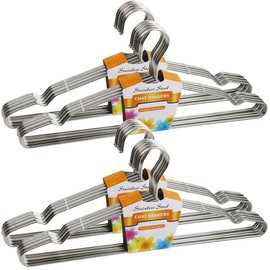 40 Pack Stainless Steel Strong Wire Hangers - Space Saving Metal Hangers for Coats, Suits & Daily Use - 16.5 Inch, Silver