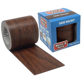 MATCH 'N PATCH Realistic Wood Grain Repair Tape - Durable Multi-Use Adhesive Tape for Furniture, Floors, Cabinets, Windows, Doors, RV, Home Decor & DIY Projects - Dark Walnut, 2.25 in x 15 feet