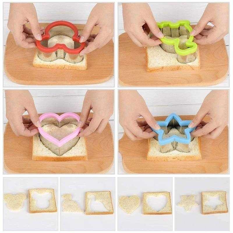 CHEFZOCO Sandwich Cutter Heart Shape Non-Stick Plastic and Stainless Steel