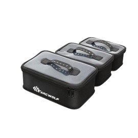 ARCWOLF Tackle Box, Fishing Tackle Box, Buckan, Fishing Lure Case, Egi Case, Storage Box, Tackle Bag, Jig Case, EVA Material, Set of 3, Reel Case, Worm Case, Tackle Case