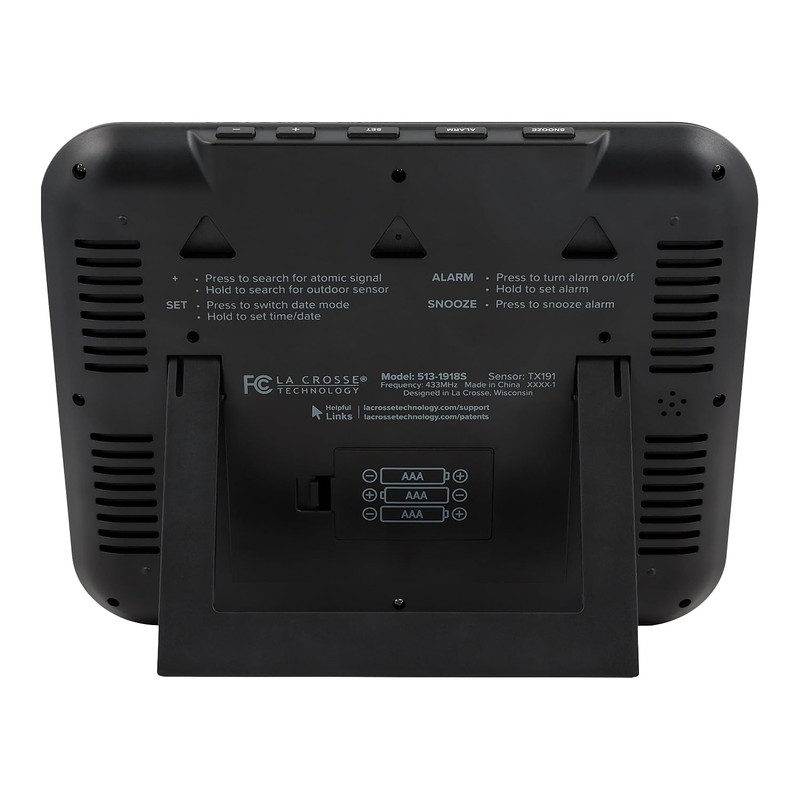 La Crosse Technology 513-1918S-INT Atomic Digital Wall Clock with Outdoor