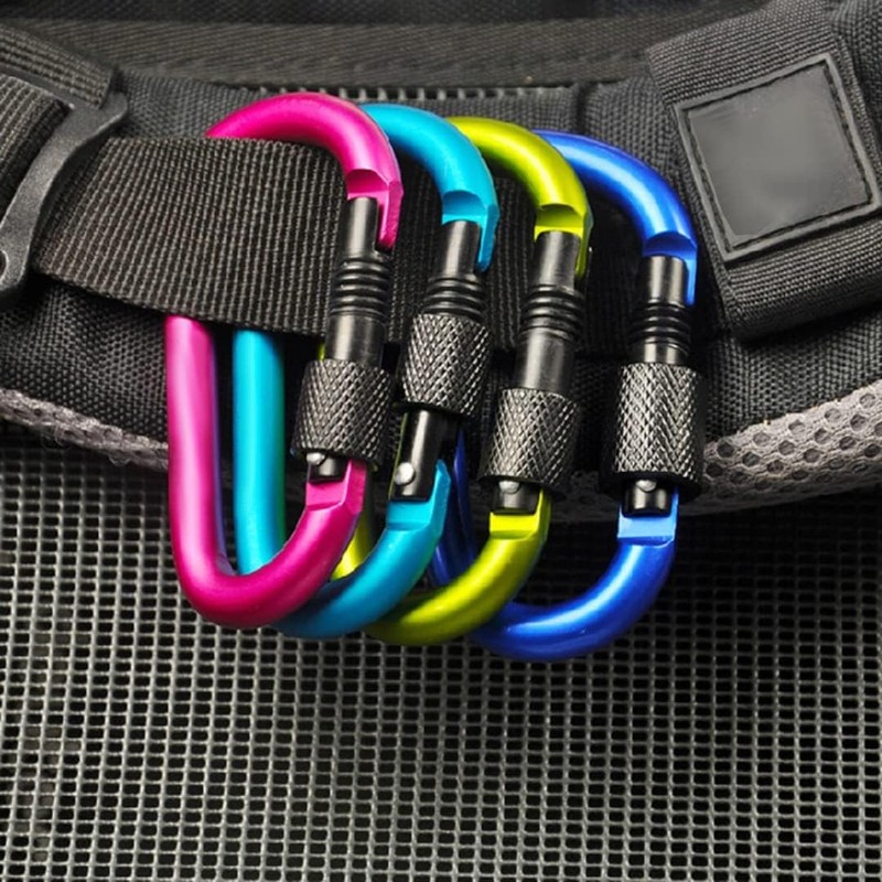 Aluminium Alloy Heavy Duty Clip Lock Carabiners, Multi-function Quick Clips,