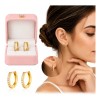 Arracadas Huggie Circonia Pavé Oro Laminado 10mm Elegante