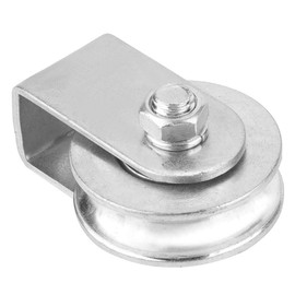 Single Pulley Block 300Kg/660lbs Loading Swivel Pulley Roller Crane Swivel Hook Duty Lifting Wheel for Wire Rope Cable Loading(#02 Half Sheathed Bearing Without Ring)