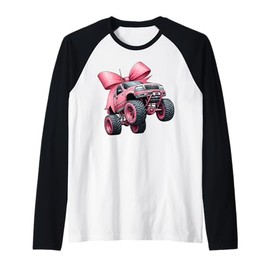 Coquette Bow Rc Truck RC Racing Remote Control Girl Mom Raglan Baseball Tee