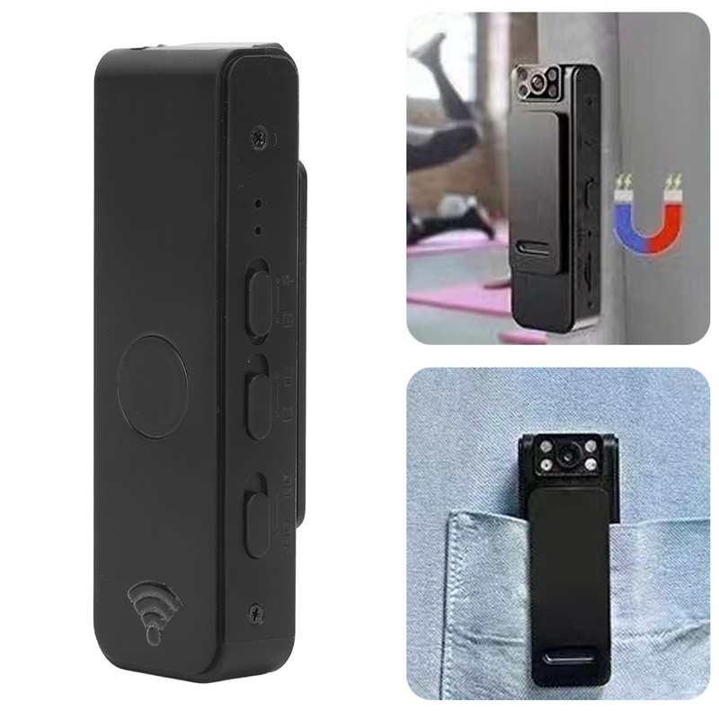 Wearable Camera 1080P WiFi Night Vision Wide Angle Back Clip