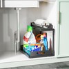 JAQ Under Kitchen Sink Organizer, 2 Tier Metal Slide Out
