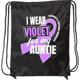 inktastic I Wear Violet for My Auntie Hodgkins Lymphoma Awareness Drawstring Bag Black 324ee
