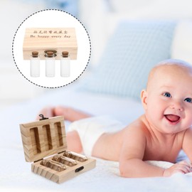 PRETYZOOM Box Lanugo Umbilical Cord Preservation Souvenir Teeth Storage for Newborn Babies Fetal Hair Bottle Breast Bottle for Storage Bottle Bebe Bottle for for Newborn Babies Wooden