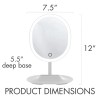 Thinkspace Beauty Round LED Lighted Countertop Mirror. Freestanding Mirror.