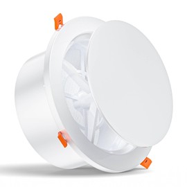 [Upgraded] HG Power 6 Inch Round Vent Cover with Adjustable Panel & Removable Mesh Screen – ABS Ceiling Diffuser with Lock-Clip Design for HVAC, Bathroom, Kitchen, Wall and Duct Air Vents, White