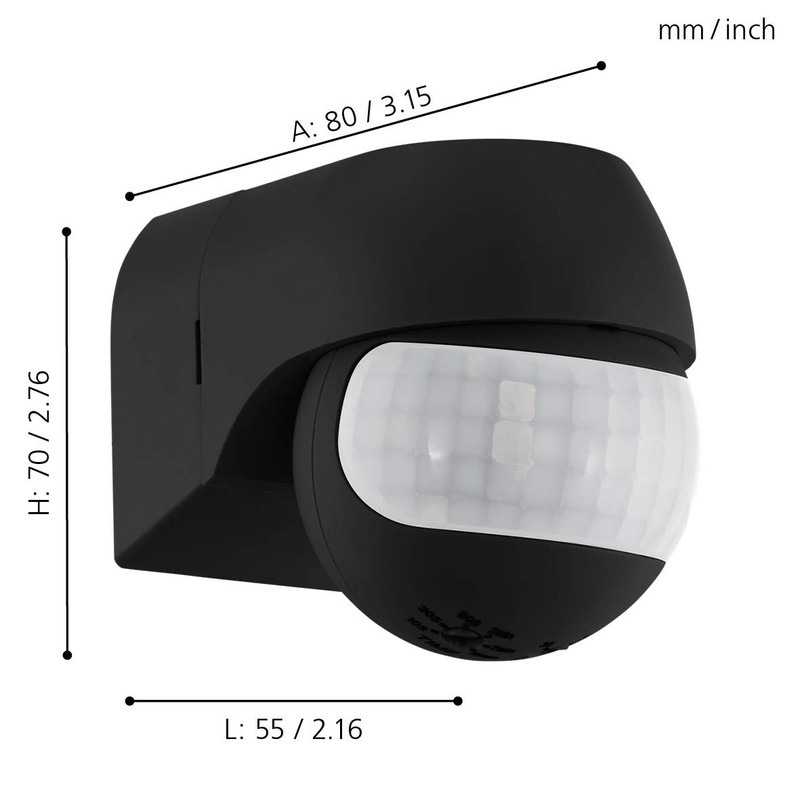 EGLO Bewegungsmelder Detect me 1, Bewegungssensor aus Kunststoff, Sensor schwenkbar,