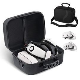 Large Carrying Case for Meta Quest 3/ Quest 3S with Battery Strap, for BOBOVR S3 PRO Elite Head Strap, VR Storage Bag for Oculus Quest 3 Headset, Quest 3S Controllers, Adapter and Other Accessories