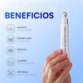 MIST JEWEL | Crema para contorno de ojos, arrugas, bolsas y ojeras obscuras | Con cafeína, Ácido hialurónico y esferas hidratantes 20g