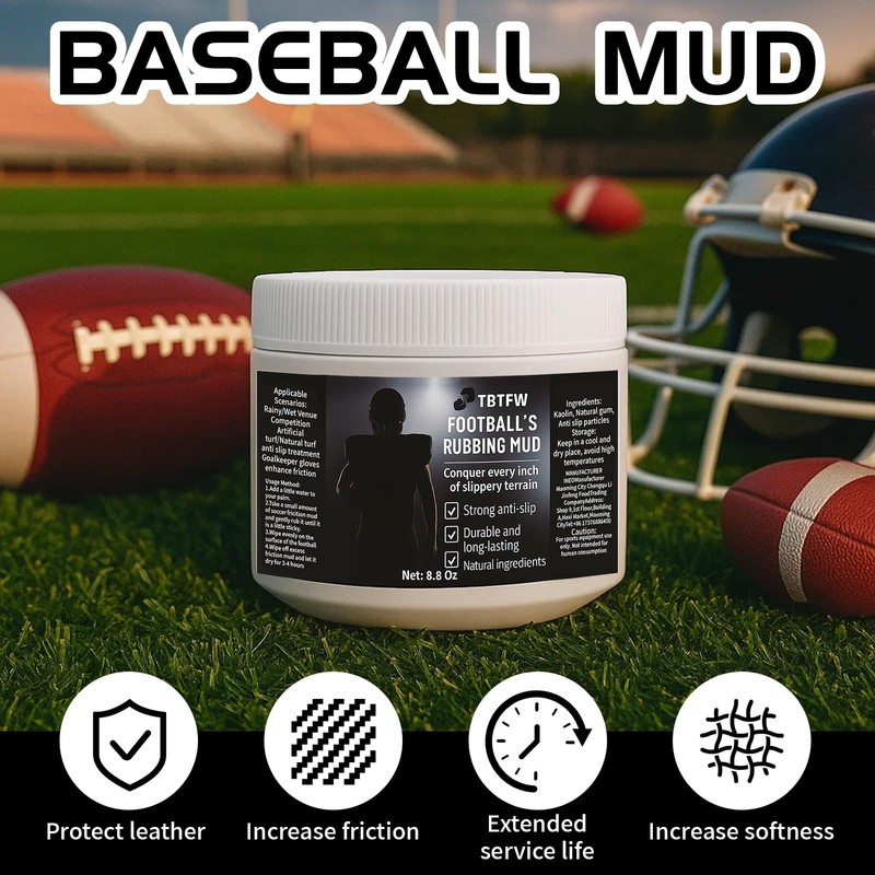Football Mud, Football Rubbing Mud, Enhance Grip and Deepen Leather