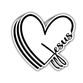 (3pcs) Jesus Heart Christian Sticker Inspirational Bible Verse Vinyl Decal Stickers for Tumbler Books Laptops Phonecase Water Bottles Kindles Car Hard Hat -3x3