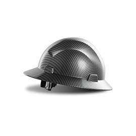 LANON Full Brim Hard Hat, OSHA Construction Work Approved, Premium Charcoal Gray Design, FRP Safety Helmet with 4 Point Adjustable Ratchet Suspension, Class C