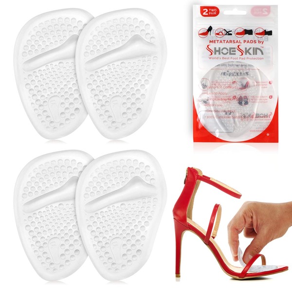 Clear Metatarsal Pads for Women & Men - Ball of Foot Cushions for Pain Relief - Comfortable, Nonslip, Reusable, Light and Great for High Heels
