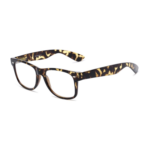 Retro Square Reading Glasses in Light Tortoise by Readers.com |