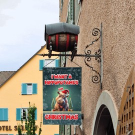 I Want A Hippopotamus For Christmas Funny Flags Hippopotamus Garden Burlap Flag Hippopotamus Gifts African American Christmas Decorations 12x18 Garden Flag For Christmas Flag I Want A Hippopotamus For Christmas Funny Flags Hippopotamus Garden Burlap Flag