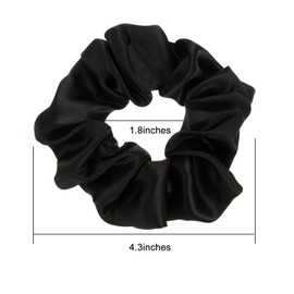 10 Pieces Satin Scrunchies Hair Elastic Bands Solid Hair Ties for Sleep Small Elastic Bobbles Women and Girls Headdress Accessories Decorations(Black)