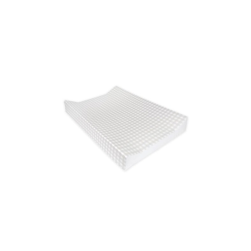 Deluxe Anti Roll Wedge Baby Changing Mat, Oat Gingham, Waterproof