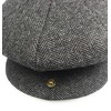 Hats of London Mens Newsboy Cap 8 Panel Grey Herringbone