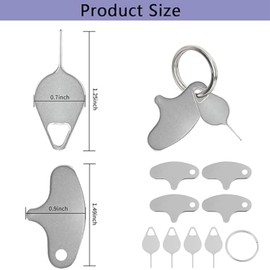 Shoyisenka 8-Piece doorbell Key Tool Set, Suitable for Blink and Eufy doorbells - Including Flat and Pointed Double Needle and Key Chain, doorbell disassembly and Replacement Tool (Silver)