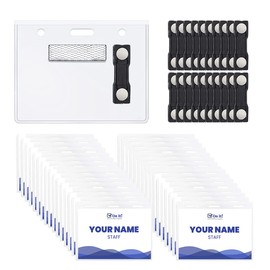 Magnetic Name Badge Holder Set of 50, 4x3 inch Clear Name Tag Holders for Conferences, Events, and Meetings