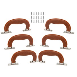 Piutouyar 14.4cm / 5.67Inches Plastic Luggage Trunk Pull Handle, Antique Suitcase Side Holder for Briefcase, Luggage, Toolbox, Musical Box, Brown(3Pcs)