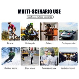 Andoer Mini Body Camera, 4K Body Cam 150° Wide Angle with 180° Lens, WiFi Video Camera with Night Vision, Motion Detection, App Control for Daily Recording/Service/Delivery/Conference