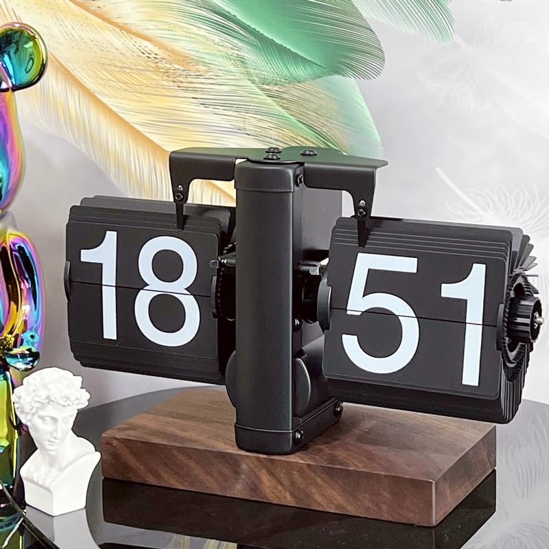 Flip Clock, Flip Clock, Wooden, Table Clock, Retro, Stylish, Gift,