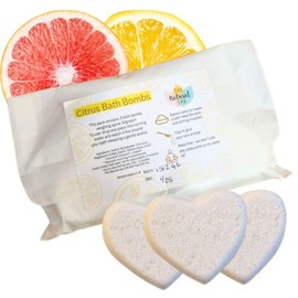 Natural Essential Oil Bath Bombs, Vegan Aromatherapy with Epsom Salts, Clay, No Colourants - Pack of 3 (Citrus (Lemongrass & Grapefruit))