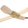 Anthoni Crown Unisex Leather Belt, beige