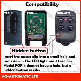 AG MATIC Garage Remote Control for Jolly Motors/Link/Eurodrive / AE0900 / AE0901/ AE0911 / DRS911 Rolling Code 433.92MHz. R-2106 (Pack of 2)