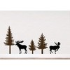 Pine Tree Branches Forest Moose Winter Silhouette Wall Decal Sticker