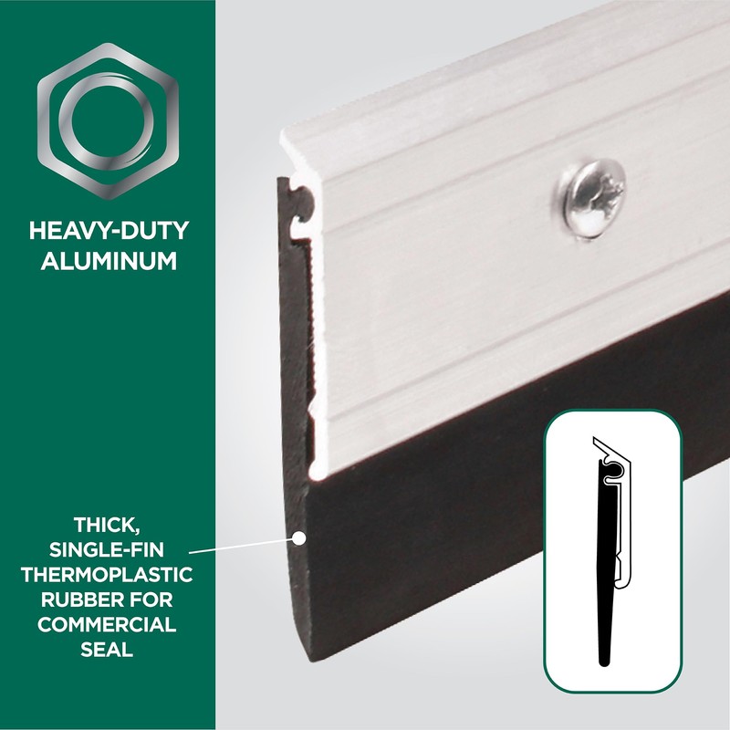 M-D Building Products 69604 All-Season Door Sweep, Heavy Duty Aluminum,
