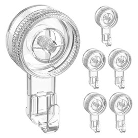 LUXEAR Suction Cup Hooks 6 Pack, Single Hook Design - Waterproof Vacuum Suction Hangers for Bathroom Kitchen, Removable Reusable PVC Suction Hooks for Towel Loofah Bathrobe Christmas Decor​